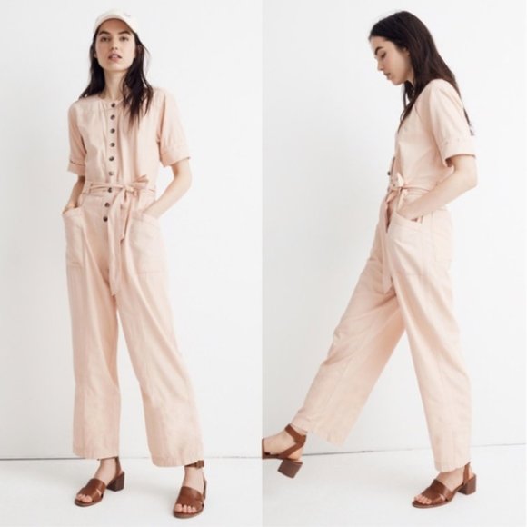 Madewell Dresses & Skirts - Madewell Topstitched Pink Jumpsuit